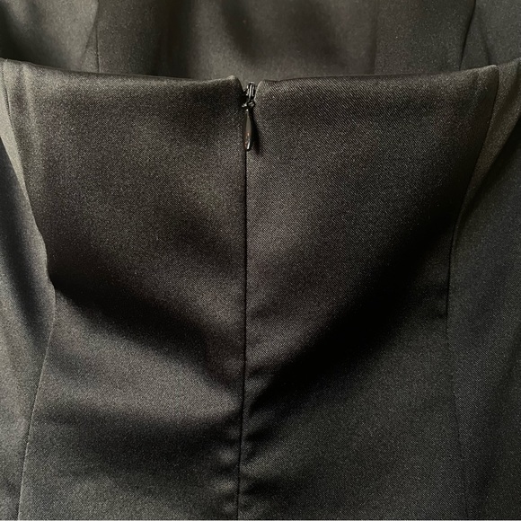 90s Black Satin Express Halter LBD Mini - Picture 4 of 11